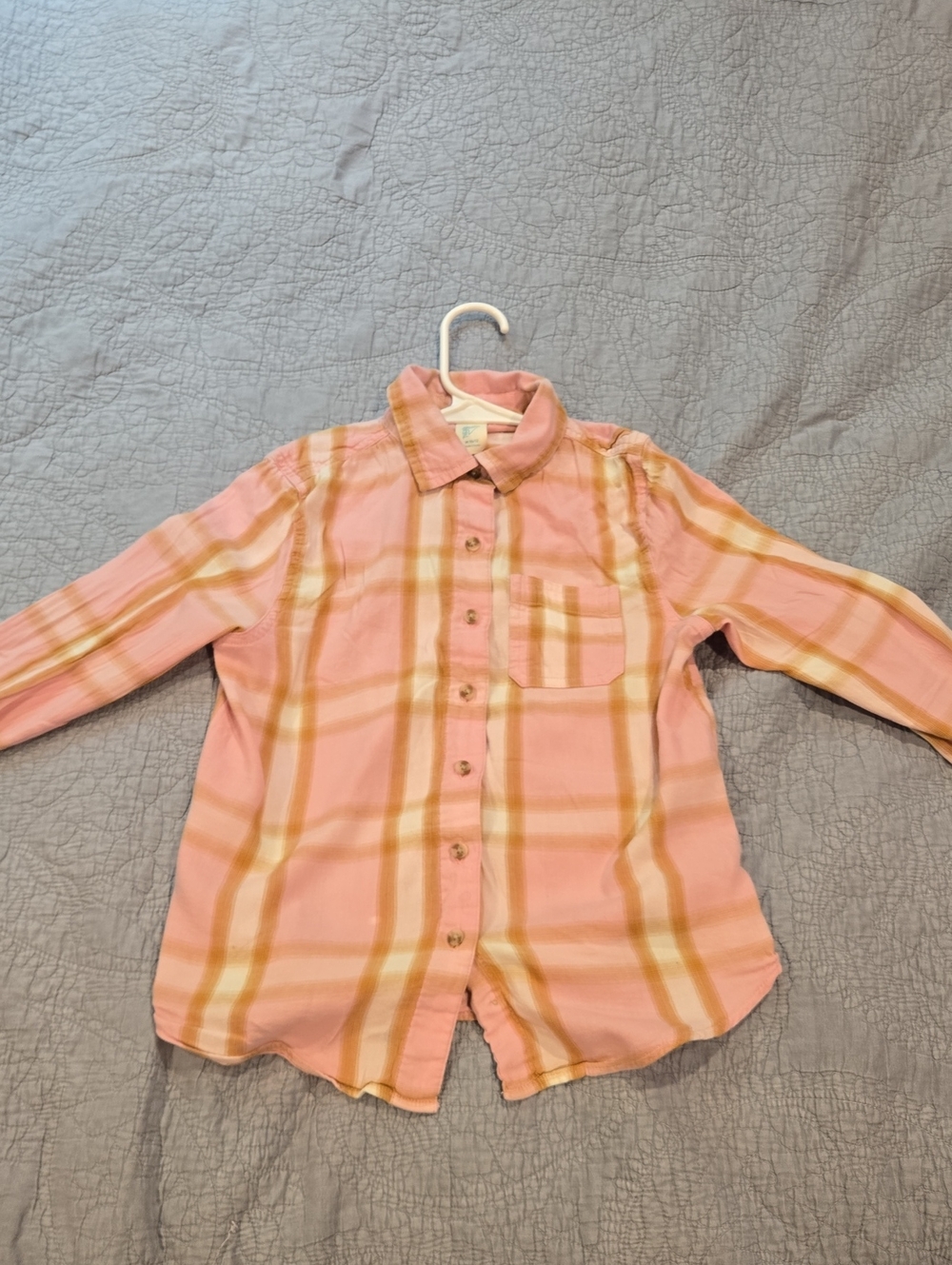 thereabouts Girls' Pink & Yellow Plaid Button-Up Shirt